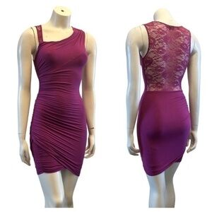 GUESS Pretty magenta sleeveless fitted dress. Lace back. Excellent condition.